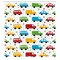 Ambesonne Cars Shower Curtain, Vivid Colored Silhouettes of Transportation Vehicles Bus Taxi Automobile Pattern, Cloth Fabric Bathroom Decor Set with Hooks, 69" W x 70" L, Orange Green Blue